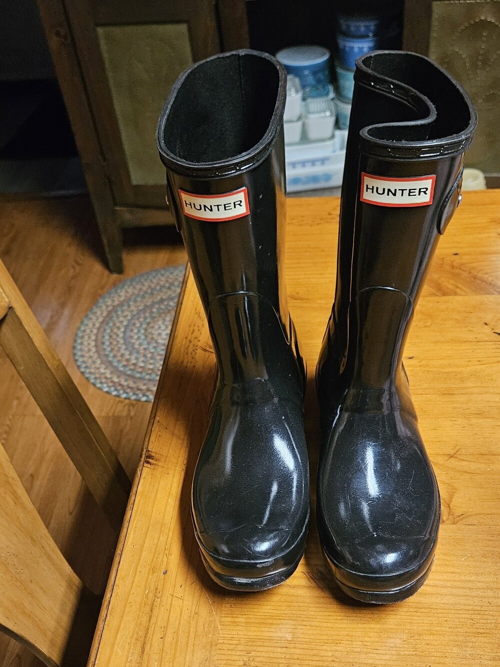 Hunter Black Gloss Tall Rain Boots